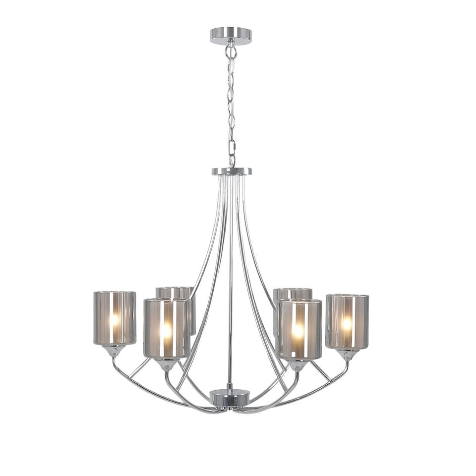 Ashton 6-Light Polished Chrome Chandelier Ceiling Light