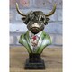 image 2 of Gifts Direct 2 U Gold Highland Cow Bust Ornament Gold