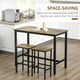image 4 of HOMCOM 3-Piece Industrial Bar Table Set, Table and 2 Chairs Rustic Brown