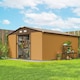 image 2 of Outsunny 13 x 11ft Garden Shed Storage w/ Foundation Kit, Vent, Light Brown