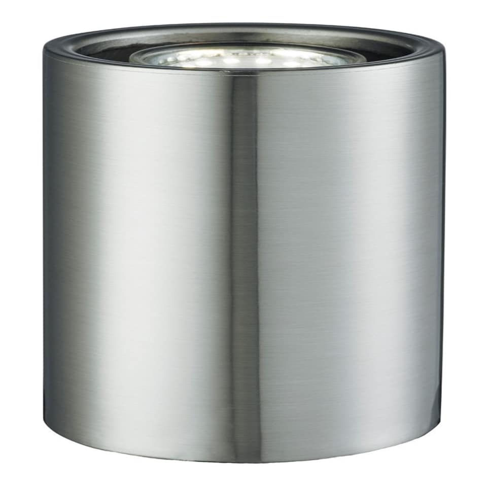Small and Contemporary Satin Chrome LED Table-Floor Lamp Uplighter | Silver