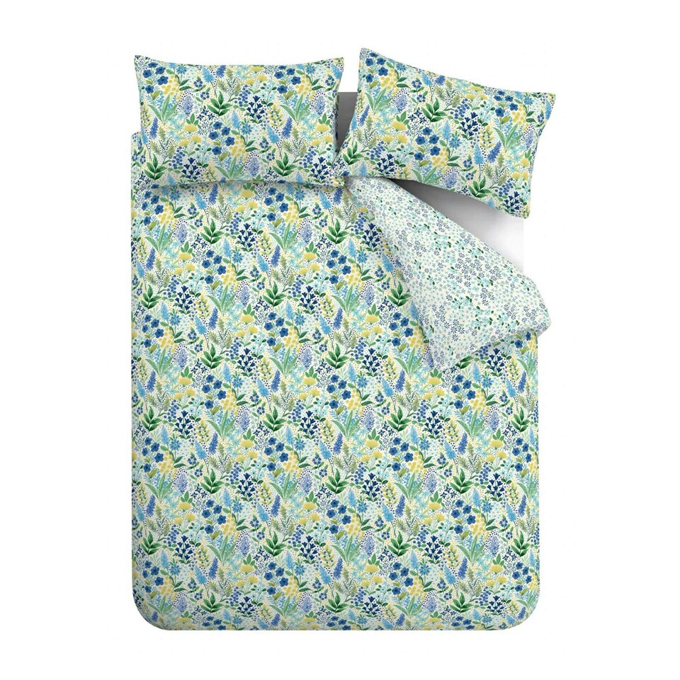 image 1 of Catherine Lansfield Tilly Floral Blue Duvet Cover Set Blue | Double
