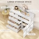 image 3 of HOMCOM Sideboard Storage Cabinet, Kitchen Cupboard with 5 Drawers | White | White embossed