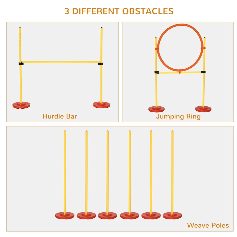 image 1 of PawHut Outdoor 3 PC Dog Pet Agility Training Garden Starter Obstacle Set for Dog