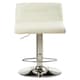 image 1 of Interiors By Premier Sleek White Seat Bar Stool With Chrome Base, Comfortable Bar Chair, Adjustable Height Modern Bar Stool