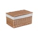 image 2 of Light Steamed Cotton Lined Wicker Storage Basket Brown | Brown | S