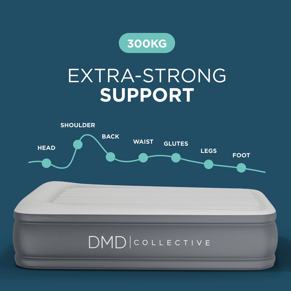 image 1 of DMD Double Air Bed with Built-In Pump with Storage Bag | Grey