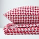image 5 of Homescapes Houndstooth Cotton Cushion Cover Red - 60 x 60 cm | Red | Red | 60 x 60 cm
