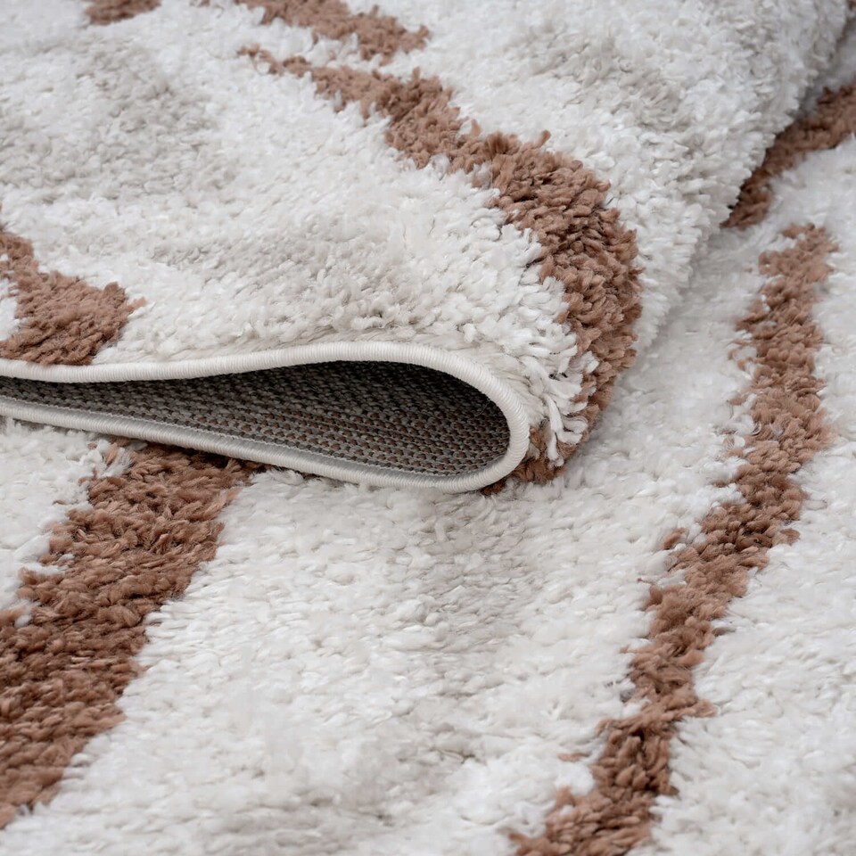 image 1 of The Rugs Moodi Collection Abstract Design Shaggy Soft High Pile Living Room Floor Rug and Runner