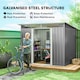 image 3 of Outsunny Garden Shed Outdoor Storage Tool Organizer w/ Double Sliding Door Grey