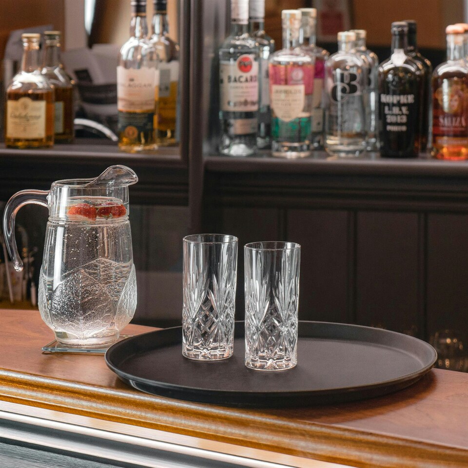 image 1 of Argon Tableware Oval Non-Slip Serving Tray - 73.5cm x 60cm - Black Black