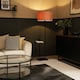image 3 of ValueLights Tavel Matte Black Floor Lamp Blush Pink Velvet Shade
