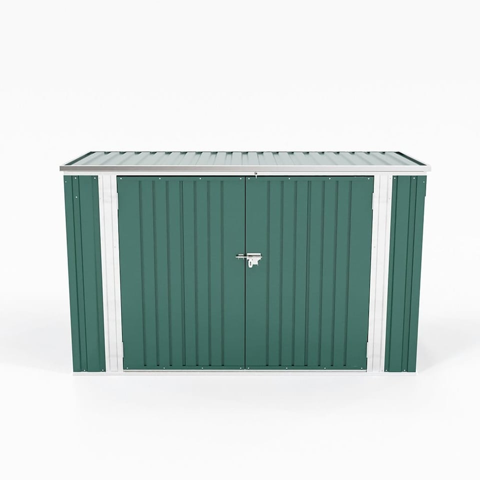 image 1 of Living and Home Heavy Duty Steel Bicycle Storage Shed - Dark Green