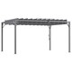 image 1 of Outsunny 4 x 3(m) Outdoor Louvered Metal Pergola with Retractable Roof, Grey