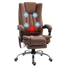 Vinsetto High Back Office Chair with Vibration Massage and Heat, Brown