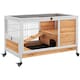 image 1 of PawHut Wooden Guinea Pig Hutch 2-Floor Design w/ Wheels, Yellow