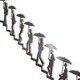 image 5 of Urban Journey Metal Wall Art | Figures Climbing Stairs with Umbrellas | Modern Silhouette Decor for Indoor & Outdoor Use Right to Left Orientation