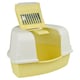 image 8 of Large Cat Corner Litter Tray Hooded Deep Cover Toilet Flap Box with Filter & Scoop | Yellow | Yellow | 1