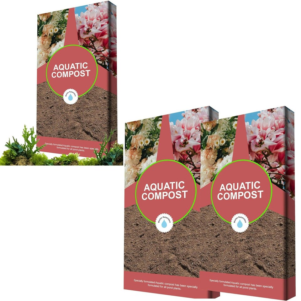image 1 of 2 X 20 Litres Nutrient-Rich Aquatic Compost With Loam & Grit For Floating, Submerged & Marginal Water Plants
