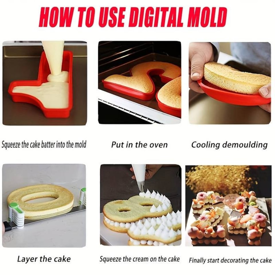 image 1 of Silicone Baking Number Cake Mould | Pink | Number: 8 | 1