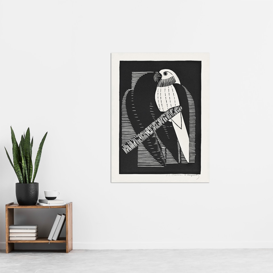 image 1 of Stylised Parakeet Birds Samuel J De Mesquita Huge Wall Art Poster Print 24X32"