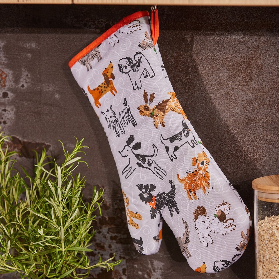 image 1 of Ulster Weavers Dog Days Gauntlet Oven Glove Grey