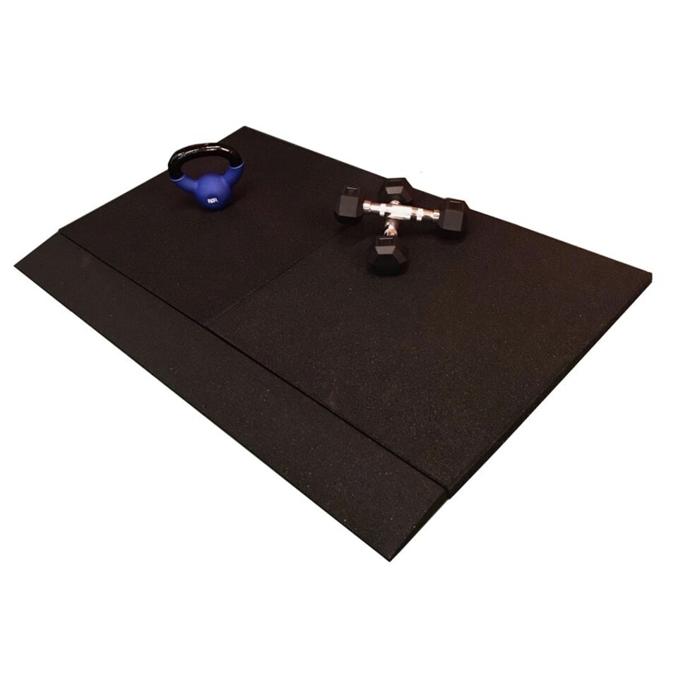 image 1 of Heavy Duty Black Rubber Gym Flooring Mats 50cm x 50cm Tiles - 20mm Black | One Size