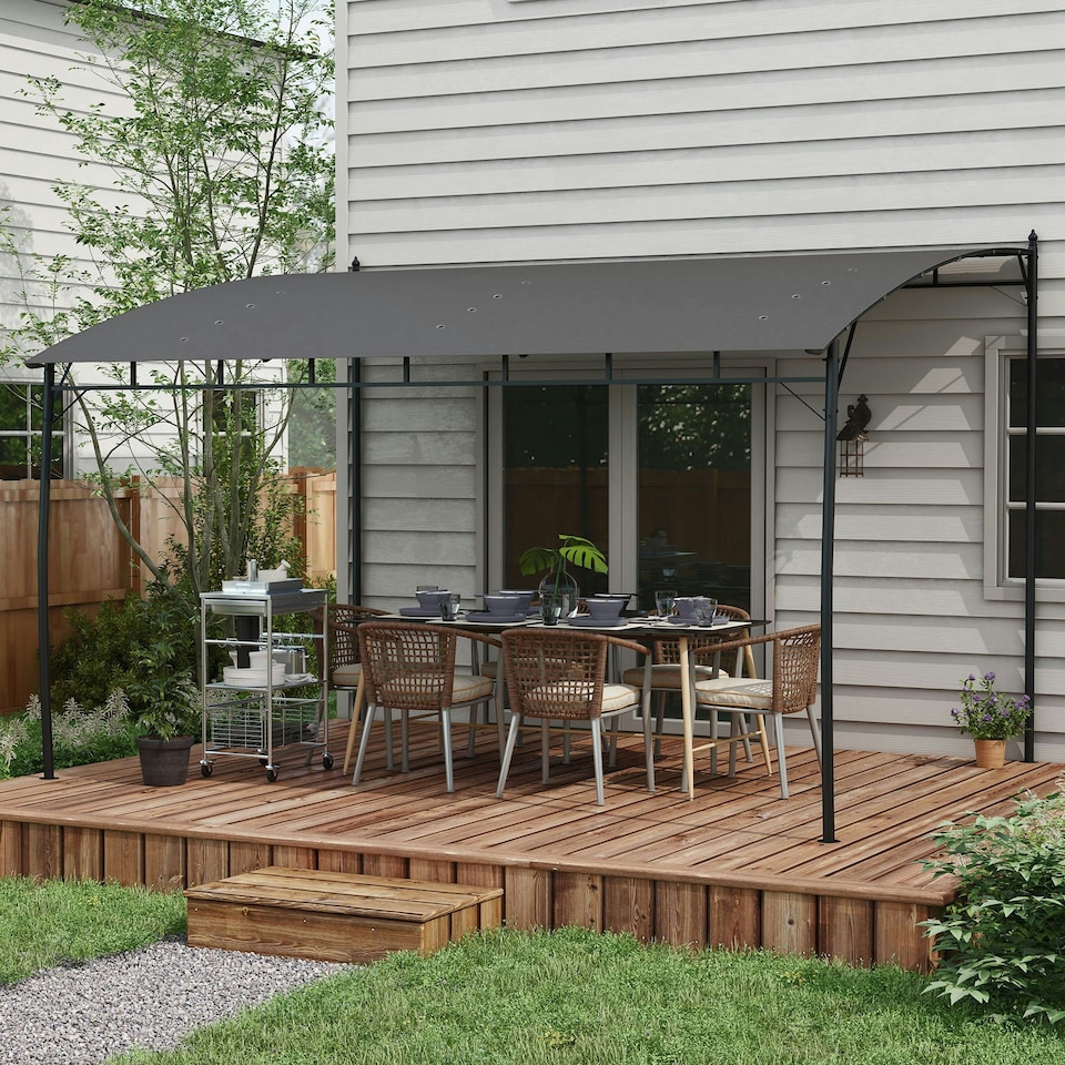 image 1 of Outsunny 3 x 4m Metal Pergola, Outdoor Gazebo UV-Resistant, Grey