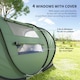 image 6 of Outsunny Camping Tent Dome Pop-up Tent  with Windows for 4-5 Person Dark Green