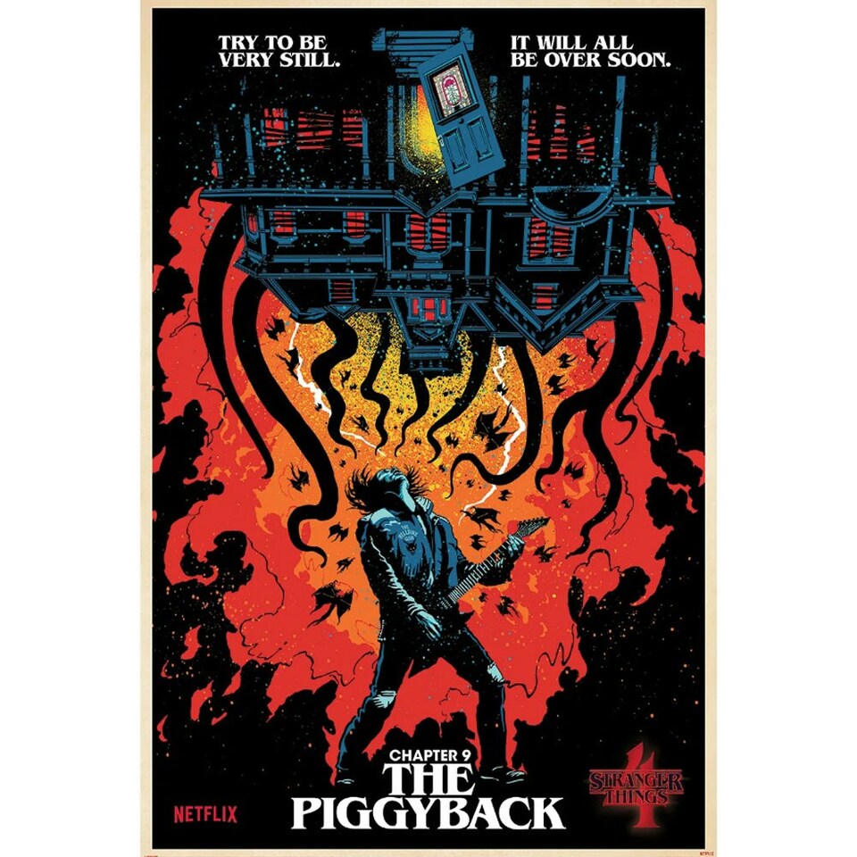 Stranger Things The Piggyback Poster - Red/Black - 91cm x 61cm