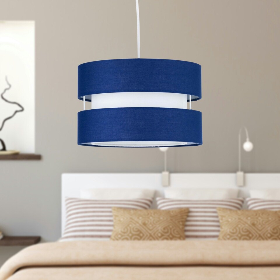 image 1 of Benni - Navy Blue 26cm Pendant Shade Blue