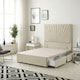 image 2 of Sunburst Divan Bed with 2 Drawers & 54'' Floor Standing Headboard Tweed Fabric | Brown | Natural