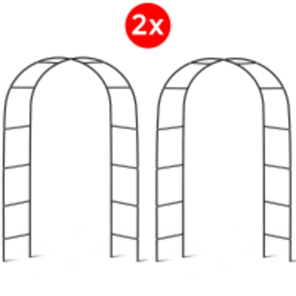 image 1 of 2X 2.4m Metal Garden Arch Heavy Duty Trellis Tubular Rose Climbing Plants Archway | Green | 2