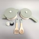 image 2 of Hooga Playroom Play Kitchen for kids - Wooden Role Play Toy with 6 Utensils - Mint