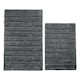 image 4 of Marlow Ribbed Two Piece Bath Mat Set - 100% Cotton (Charcoal Grey)