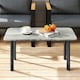 image 7 of Outsunny Outdoor Coffee Table, Garden Table with Slatted WPC Top | Grey | Grey | 90 x 49 x 40 cm
