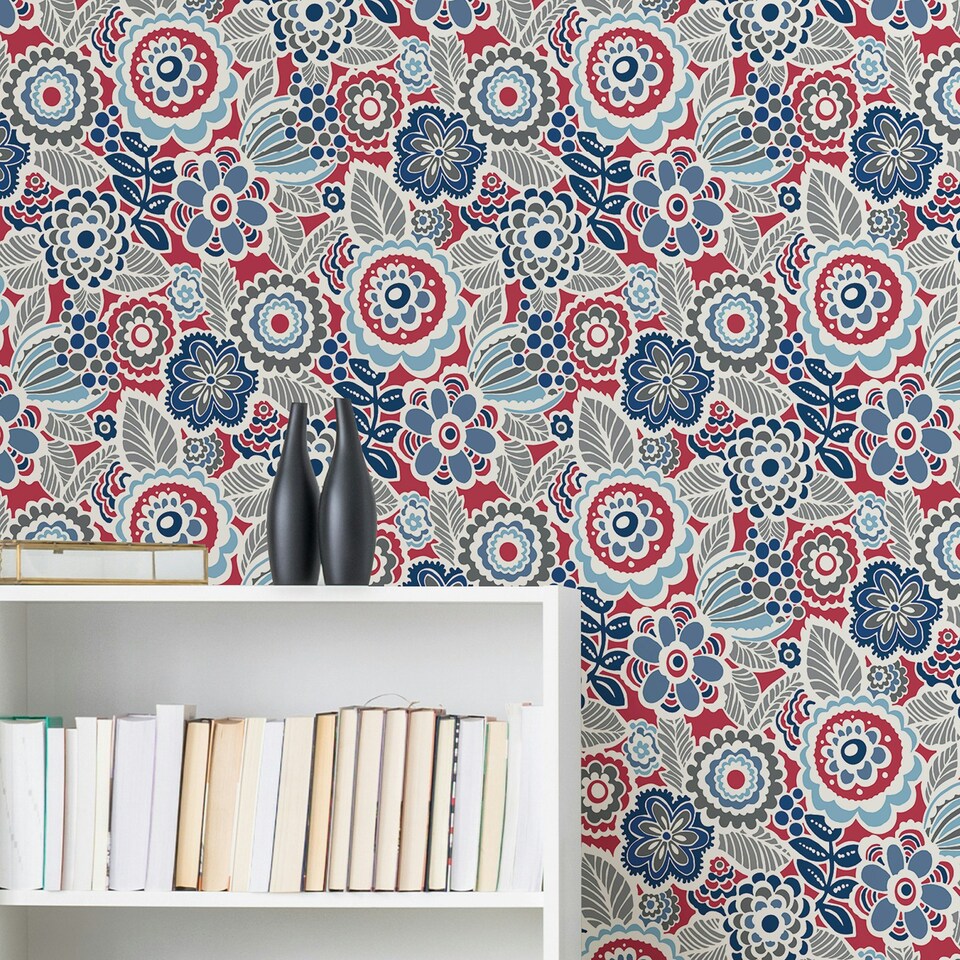 image 1 of NuWallpaper NU3040 Dream On Peel & Stick Wallpaper, Red Multi