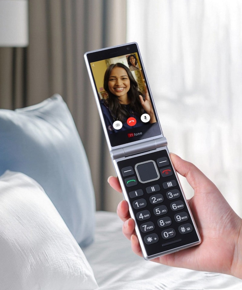 image 1 of TTfone TT990 4G Flip Phone with Android 14 (De-Googled)  - EE Pay as you go