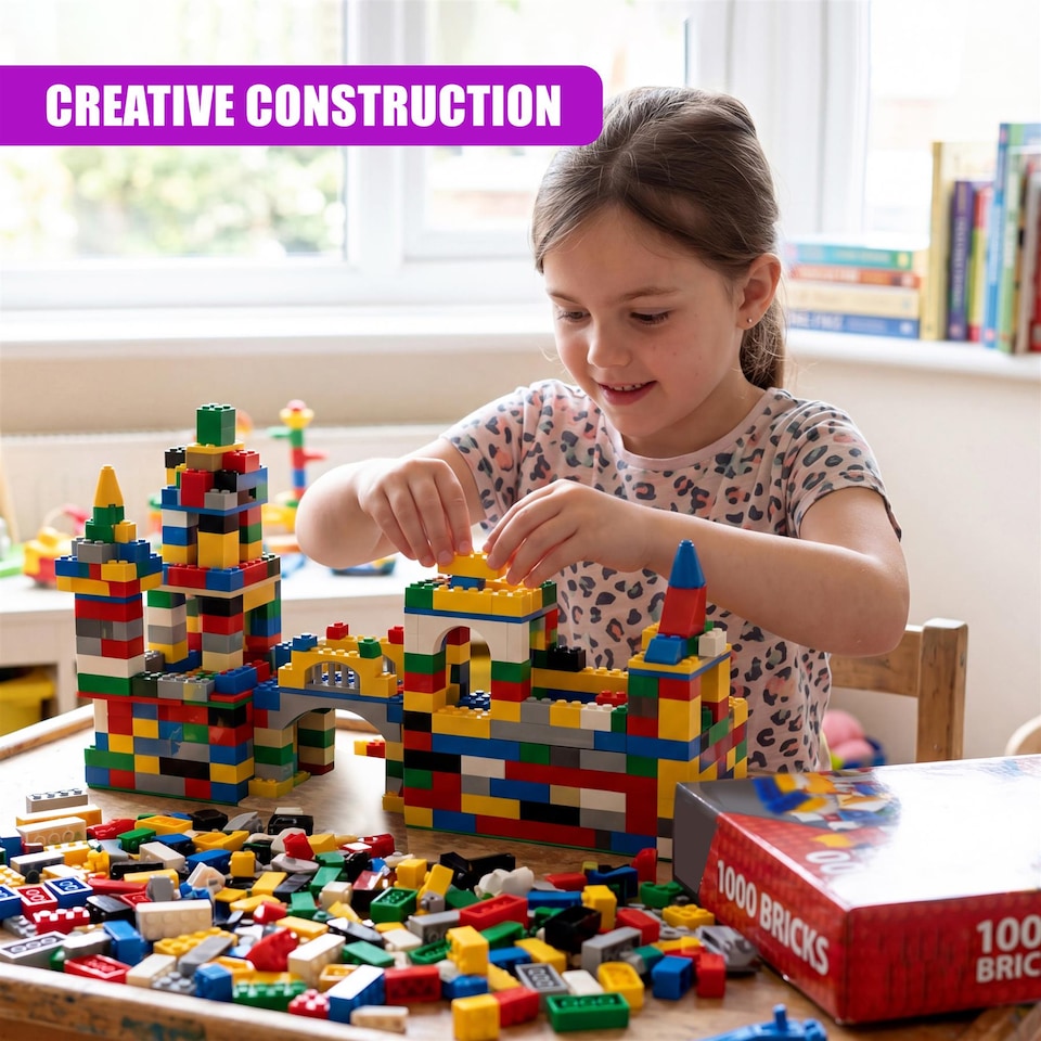image 1 of MTS 1000 Piece Building Bricks Construction Block Set Creative Toy for Kids