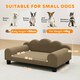 image 3 of Dog Sofa Bed, Cat Sofa with Backrest, Armrest, for Small Dogs, Grey Brown | One Size