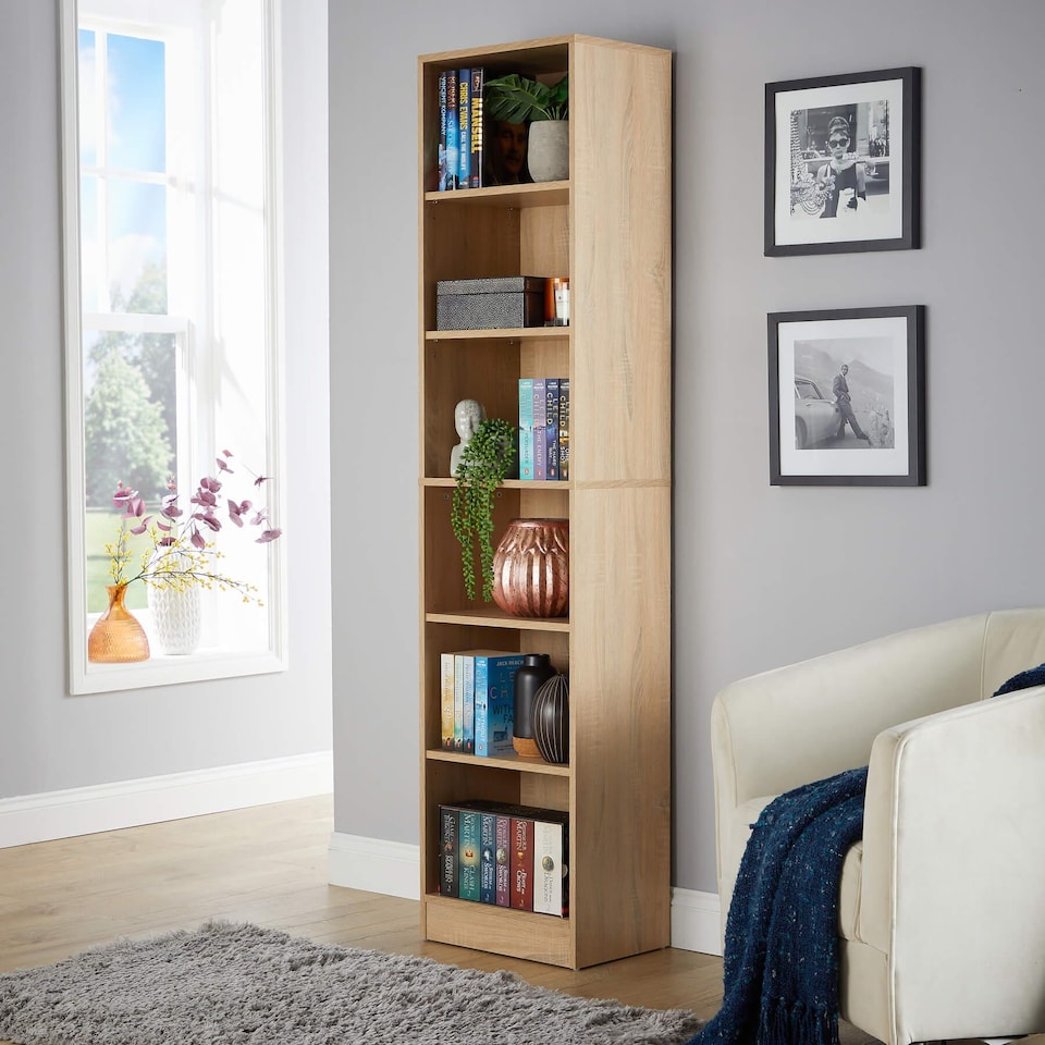 image 1 of Bookcase Display Shelf Freestanding Book Storage Unit Home Living Room Furniture | Brown