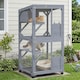 image 2 of PawHut Outdoor Catio, Wooden Cat House on Exercise Wheels Indoor Outdoor