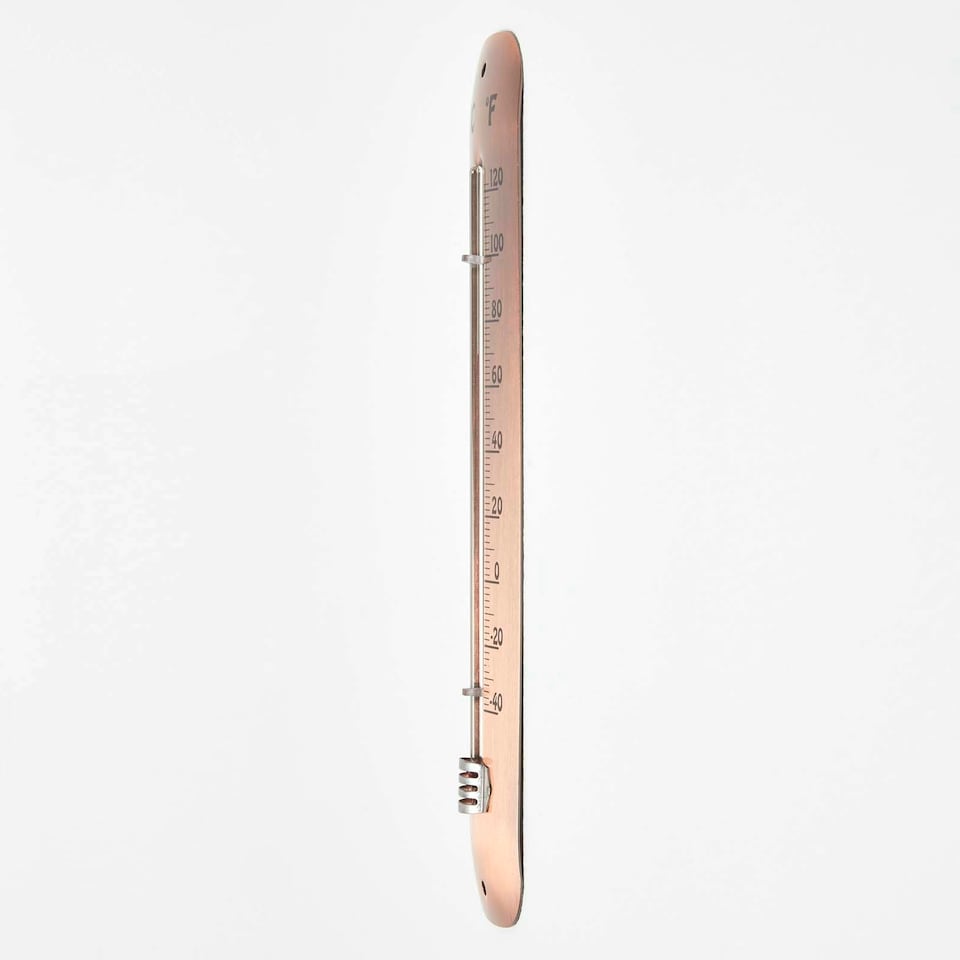 image 1 of Homescapes Copper Metal Wall Thermometer, 30 cm