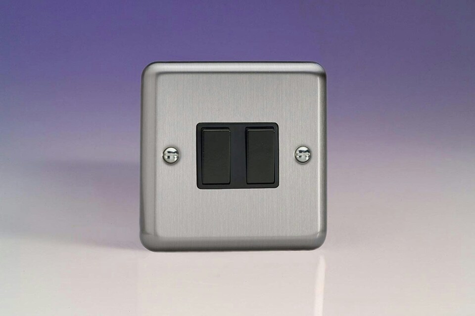 Varilight XS2B Rocker Switches 2-Gang Black | Multi