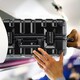 image 5 of Flight Knight Premium Travel Suitcase - 8 Wheels Built-in TSA Lock Aluminium Frame, ABS Hard Shell Carry on Check in Luggage - 100+ Airlines Approved Black | Black Mono | Cabin Bag