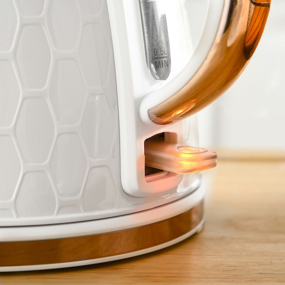 image 1 of HOMCOM 1.7L Kettle and Toaster Set with Defrost Reheat and Crumb Tray White