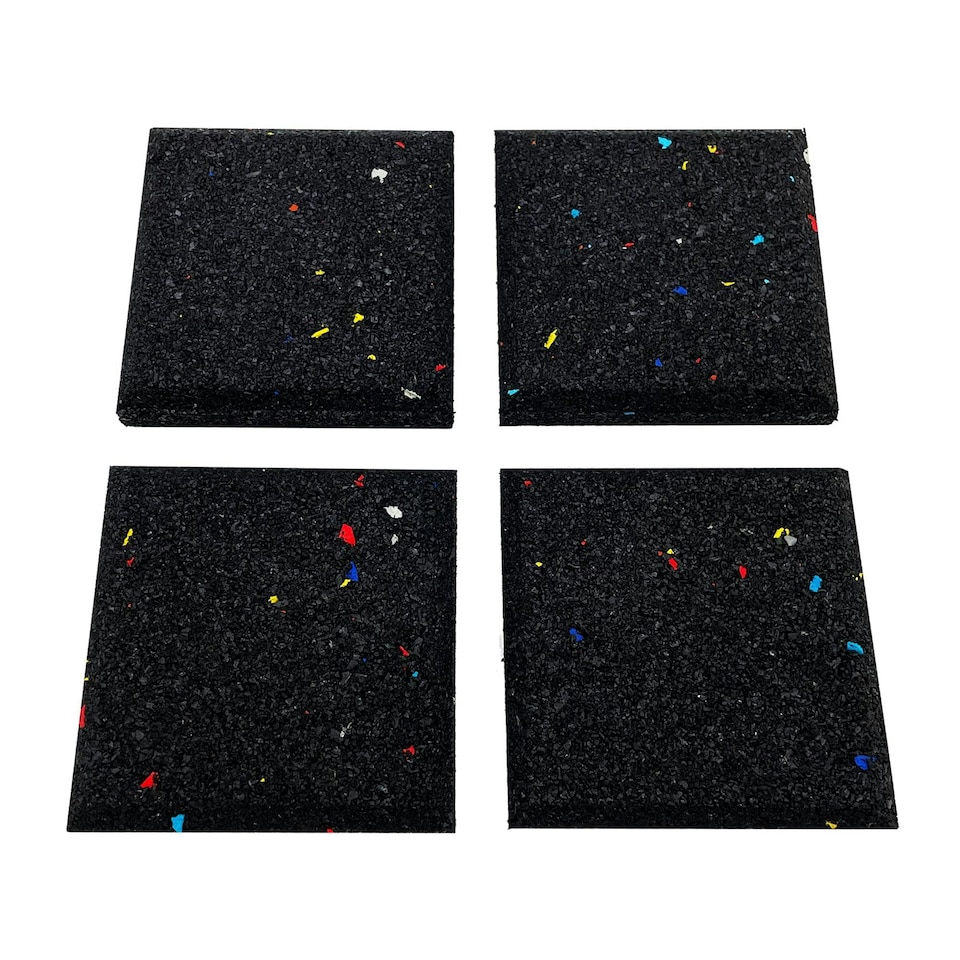 image 1 of Heavy Duty Anti-Vibration Noise Reducing Rubber Pads 10cm x 10cm Black | Pack of 6