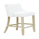 image 1 of Interiors by Premier White Bar Stool with Back, Velvet Seat Breakfast Bar Chair, Kitchen Stool with Footrest, Chair for Bar, Home