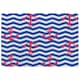 image 1 of Anchors on Zig Zag Stripes (Rug) Blue | Small: 60x110cm