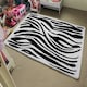 image 4 of Zebra Stripes Print (Rug) Black | Large: 140x200cm
